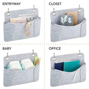 2 Pack NWT Wall Pocket Organizer Felt Hanging Storage